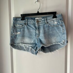 DL1961 Light Blue Distressed Denim Cutoff Shorts. Waist 27